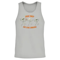 Dancing Skeleton Halloween Fall Graphic Unisex Tank Top - Ash – 2