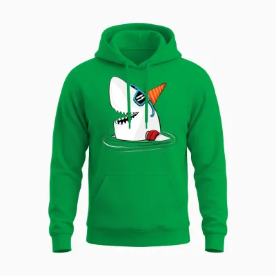 Funny Shark Unisex Hoodie - Irish Green