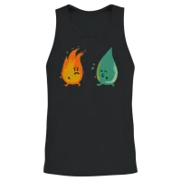Impossible Love Fire and Water Kiss Funny Unisex Tank Top - Black – 2