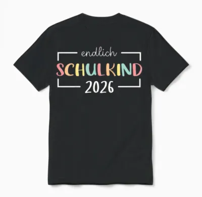 Kinder Schule Erstklässler Einschulung - Endlich Schulkind 2026 Unisex T-Shirt - Black
