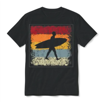 Surfer Retro Unisex T-Shirt - Black
