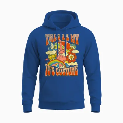 This Is My 70s Costume 70 Styles Groovy 70's Halloween 70s Unisex Hoodie - Royal