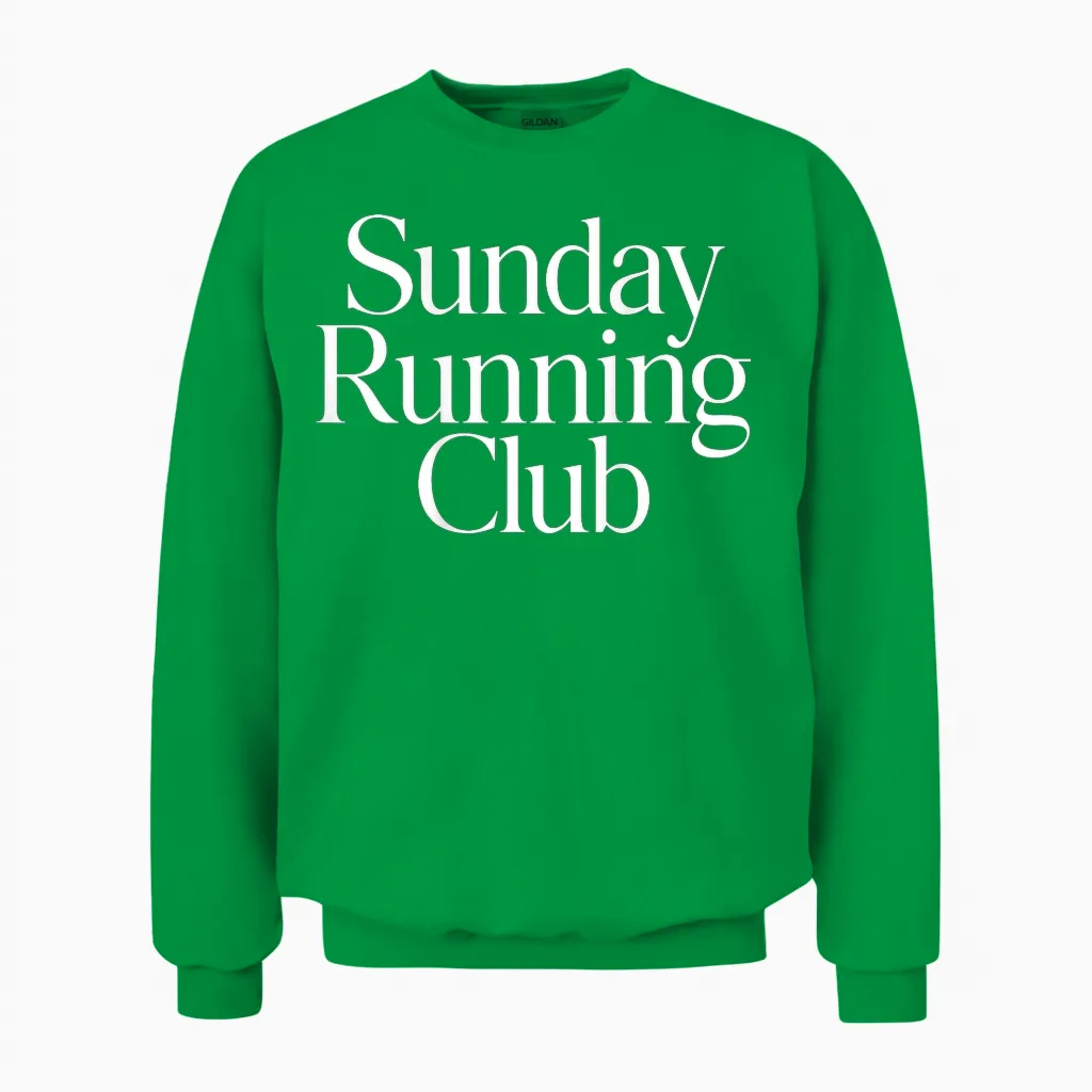 Sunday Running Club X Jogger Jogging Runner Fitness Gym Back Unisex Sweatshirt in Irish Green