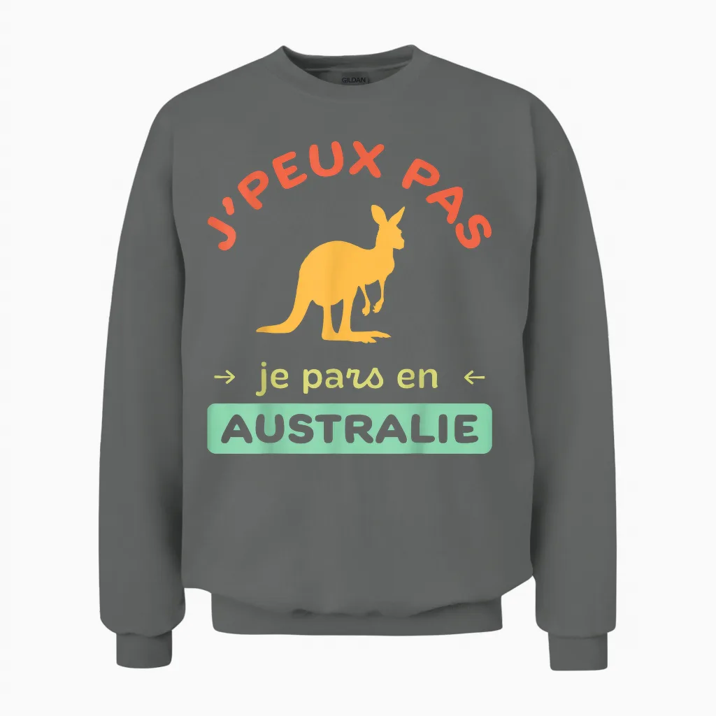 I Can't, I'm Going to Australia Pvt Tourist Unisex Sweatshirt in Graphite Heather