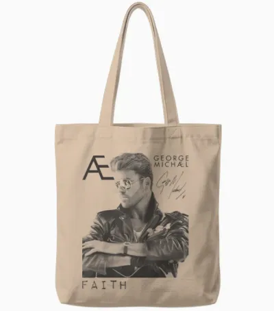 Iconic Faith Image of George Michael Tote Bags - Natural