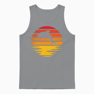 Dolphin Retro Unisex Tank Top - Sport Grey