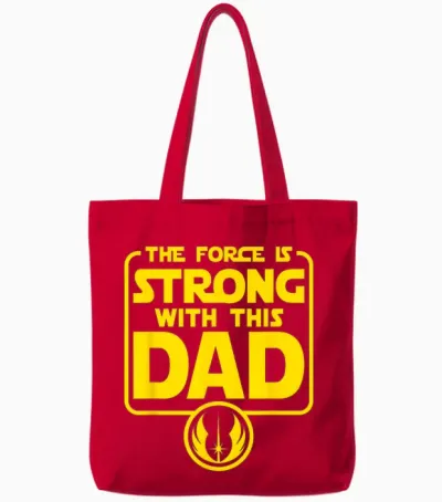 Star Wars Father's Day Force Is Strong Dad Vater Papa Tote Bags - Red