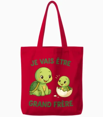 Child Big Brother - I Will Be Big Brother - Future Big Brother Tote Bags - Red
