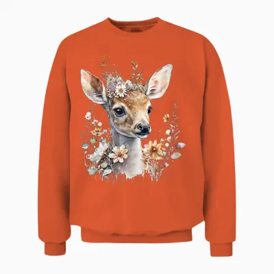 Reh, Hirsch, Reh Kostüm Damen, Reh Kostüm Mädchen, Trachten Unisex Sweatshirt - Orange