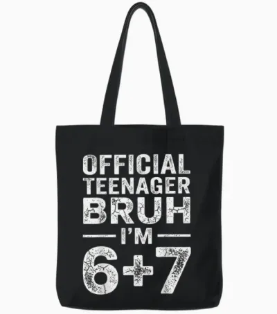 13th Birthday Boys Official Teenager Six Seven Meme Birthday Tote Bags - Black