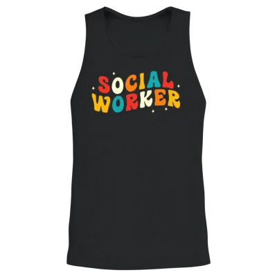 Social Worker Retro Unisex Tank Top - Black
