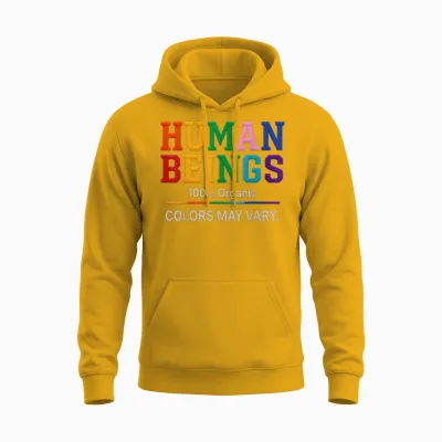 Human Being 100% Organic Colors May Vary Lgbt Pride Month Unisex Hoodie - Gold