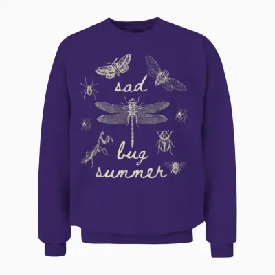 Sad Bug Summer Vintage Goth Insect Last of the Bugs Unisex Sweatshirt - Purple