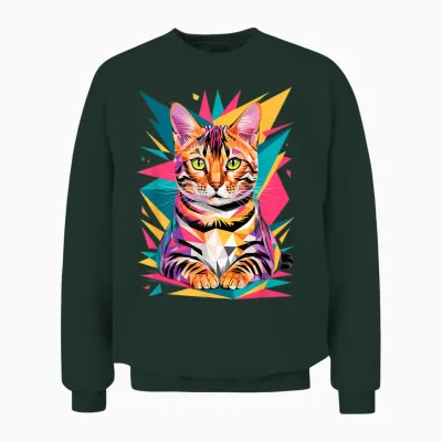 Abstract Art Bengal Cat Unisex Sweatshirt - Forest