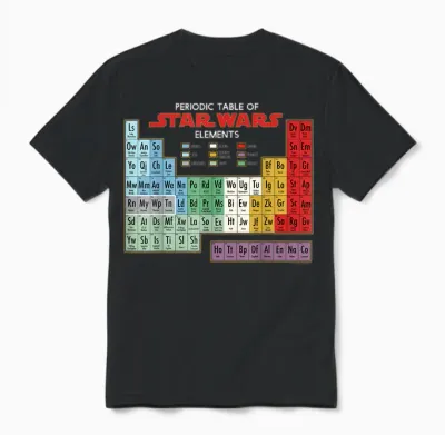 Men's Star Wars Periodic Table of Elements Graphic T-Shirt Xl Asphalt Unisex T-Shirt - Black