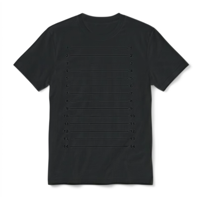 Length Check T-Shirt Plain Unisex T-Shirt - Black