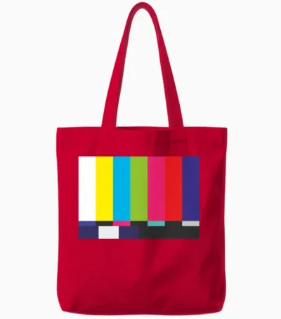 No Signal Retro Tv Vintage Tote Bags - Red