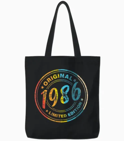 40.geburtstag Retro Vintage 1986 Mann Frau Geschenk Tote Bags - Black
