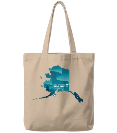 Alaska State Design Northern Lights Lover Alaska Tote Bags - Natural