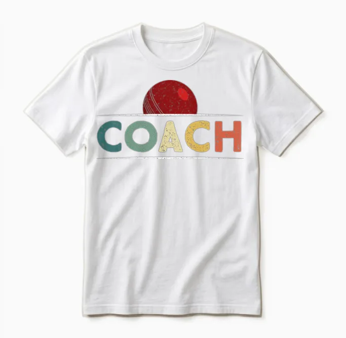 Cricket Coach Retro Vintage Style Unisex T-Shirt in White