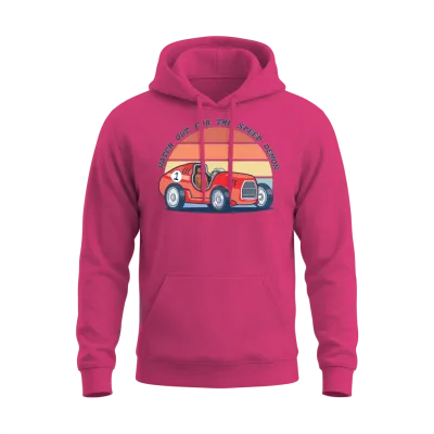 Speed Demon Retro Car Unisex Hoodie - Heliconia