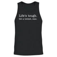Life's Tough Get a Helmet Unisex Tank Top - Black – 2