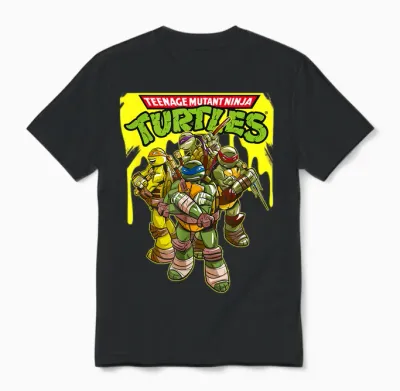Tmnt Yellow Splatter Paint Unisex T-Shirt - Black