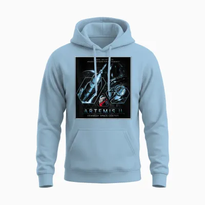 Nasa Artemis Ii Moon Mission Sls Orion Unisex Hoodie - Light Blue