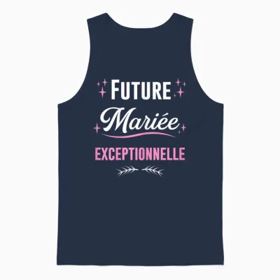 Future Bride Outstanding Wedding Evjf T-Shirt, Black Unisex Tank Top - Navy