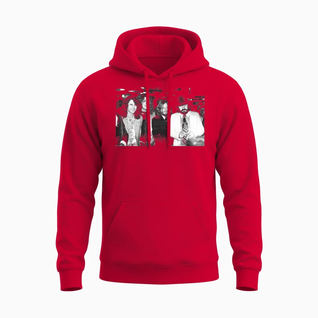 Jimmy Page Robert Plant Jp Jones & John Bonham Led Zeppelin T-Shirt, Black Unisex Hoodie in Red