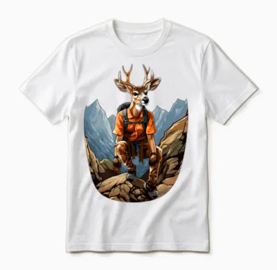 Deer Mountaineering / Hiking Deer Unisex T-Shirt - White
