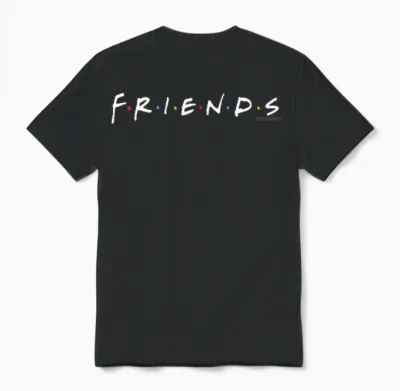 Friends Classic Sitcom Logo Nostalgic Tv Show Unisex T-Shirt - Black