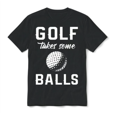 Funny Golfer Unisex T-Shirt - Black