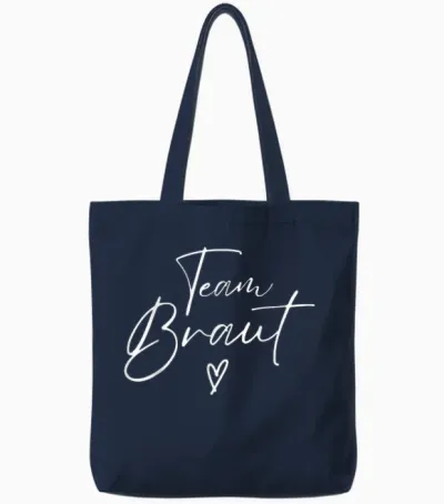 Jga Bride Team Bride Stag Night Subtle Heart Tote Bags - Navy