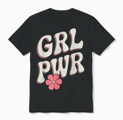 Frauen Power Grl Pwr Motivation Stärke Feministin Power Girl Unisex T-Shirt - Black