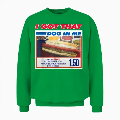Retro Vintage I Got That Dog in Me Funny Hotdog Men Women Unisex Sweatshirt - Irish Green