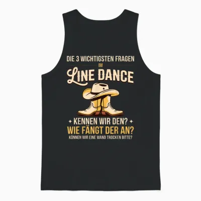 Die 3 Fragen Im Line Dance Women's Western Country Dance Unisex Tank Top - Black