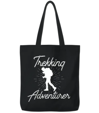 Trekking Adventurer Hike Hiking Hiker Lover Tote Bags - Black