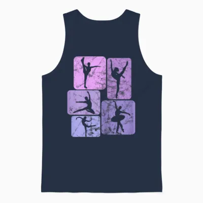 Dancer Ballet Girl's Ballerina T-Shirt, Black Unisex Tank Top - Navy