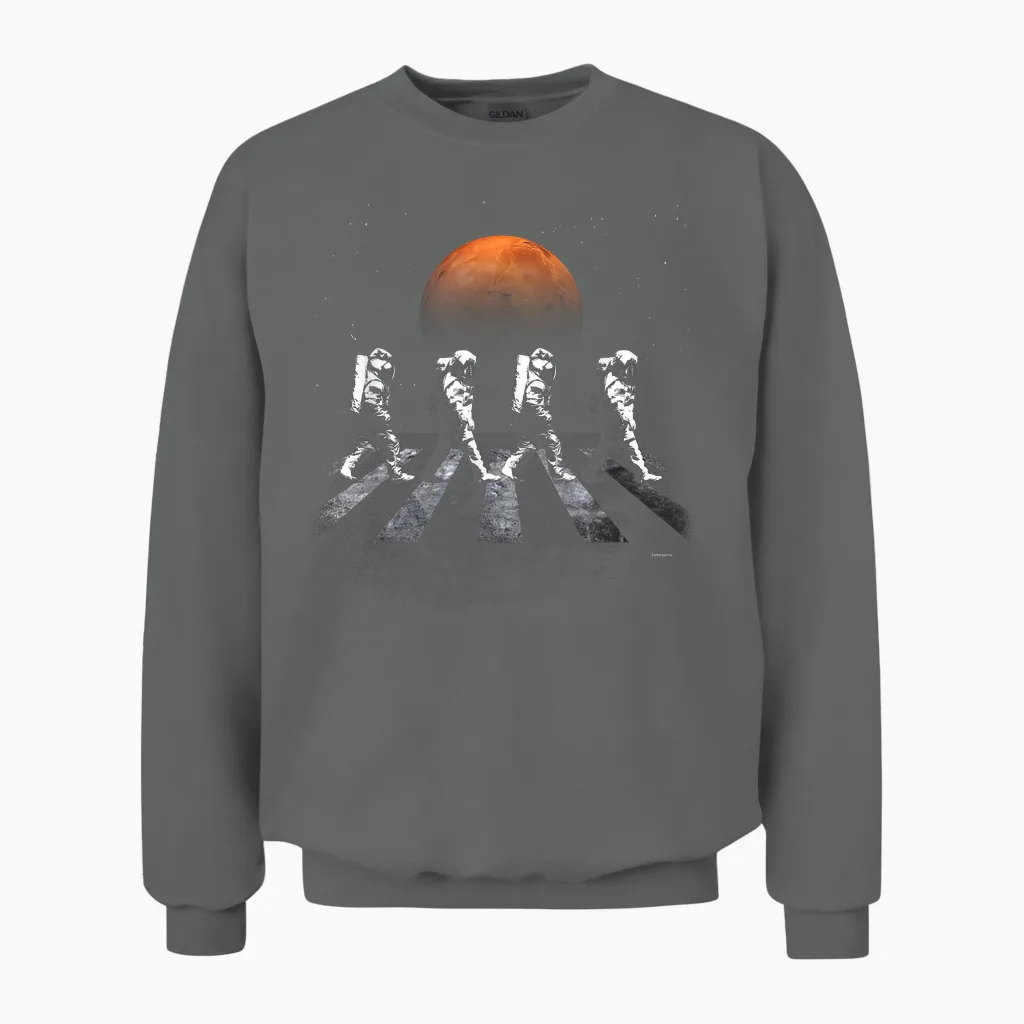 Astronauts in Walking in Space Occupy Mars Unisex Sweatshirt in Graphite Heather