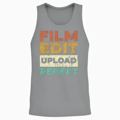 Film Edit Upload Repeat Content Creator Vlogger Unisex Tank Top - Sport Grey