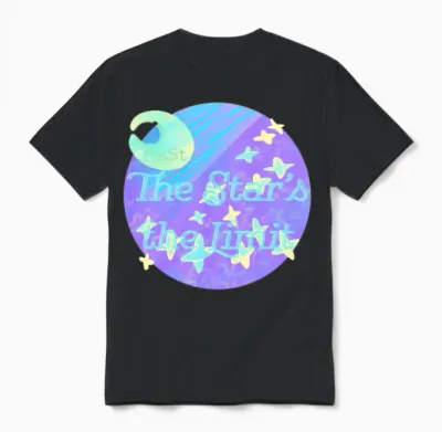 Celestial Night Sky Inspirational Badge Unisex T-Shirt - Black