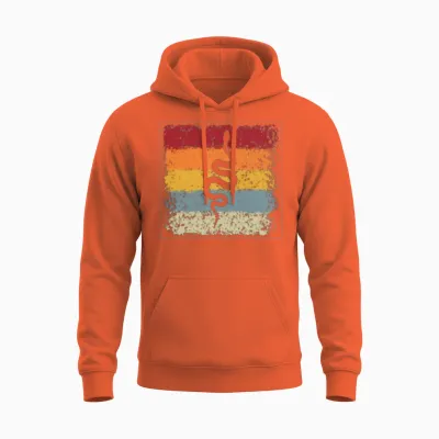 Snake Retro Unisex Hoodie - Orange