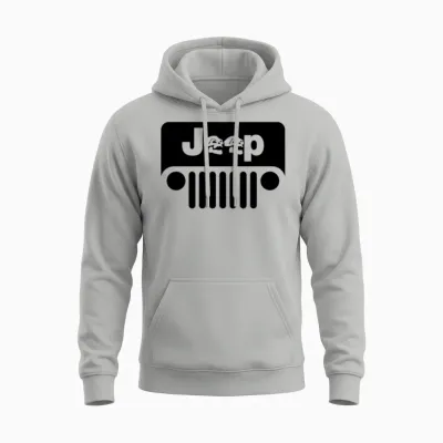 Skulls Jeep Unisex Hoodie - Ash