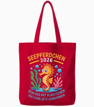 Seepferdchen 2026 Ich Kann Schwimmen - Kleine Schwimmer Tote Bags - Red