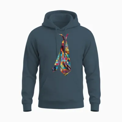 Colorful Printed Necktie T Shirt Design Mosaic Unisex Hoodie - Dark Heather