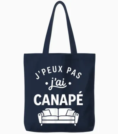 Citation Sieste Humour J'peux Pas J'ai Canapé Tote Bags - Navy