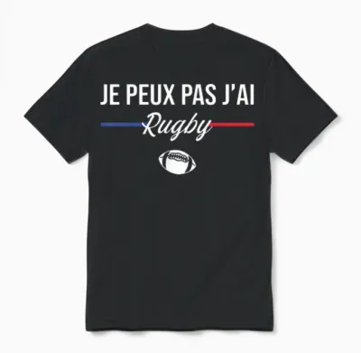 Je Peux Pas J'ai Rugby Player Funny Rugby Players Unisex T-Shirt - Black