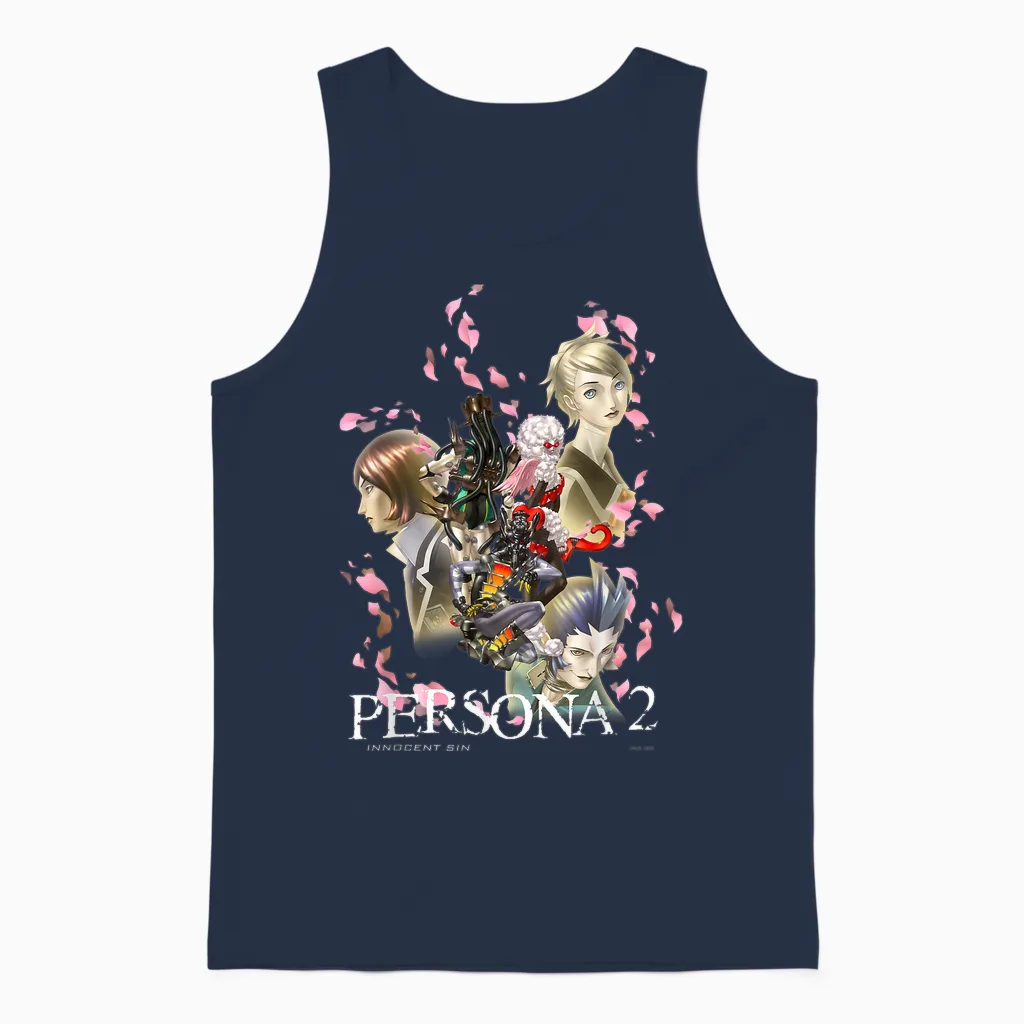 Atlus Persona 2: Innocent Sin Graphic Unisex Tank Top in Navy