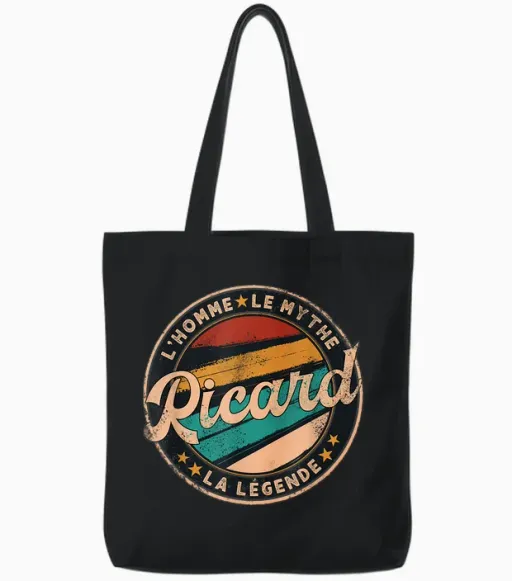 Humour Prénom Ricard L'homme Le Mythe La Légende T-Shirt, Black, S Tote Bags in Black